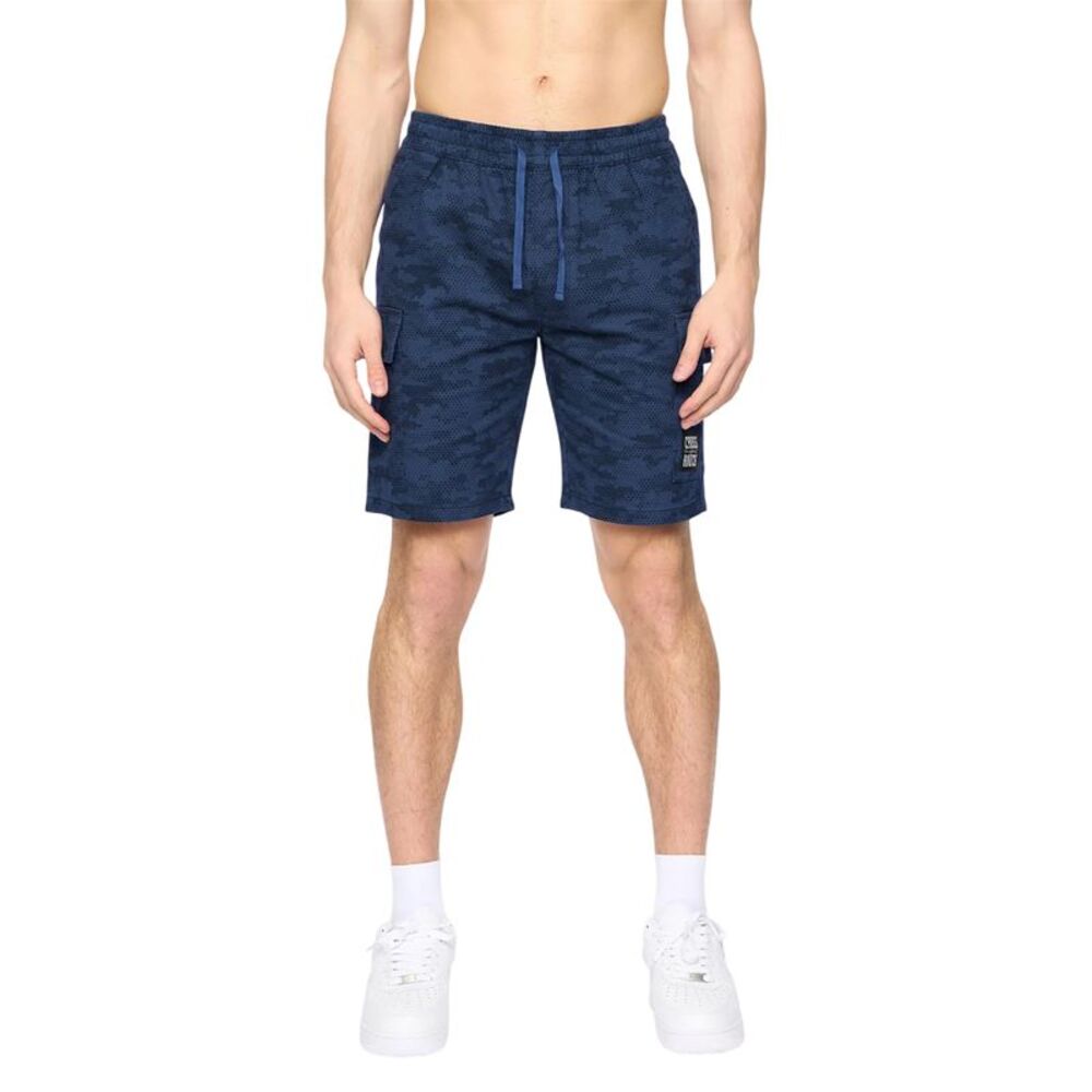 Crosshatch Mens Janscore Elasticated Waist Cargo Shorts / Navy